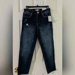 NWT STS BLUE 27 Caroline 10" Straight Leg‎ High Rise Jean  Dark Rise Distressed